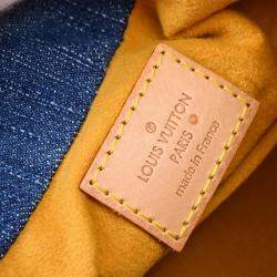 Pre Owned Louis Vuitton Pleaty Blue Monogram Denim Handbag