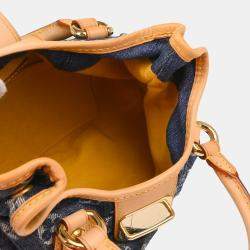 Pre Owned Louis Vuitton Pleaty Blue Monogram Denim Handbag