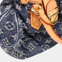 Pre Owned Louis Vuitton Pleaty Blue Monogram Denim Handbag