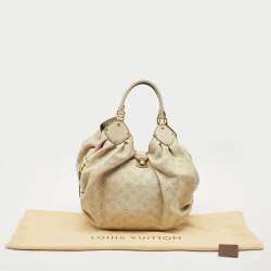 Pre Owned Louis Vuitton Lin Monogram Mahina Leather Surya XL Bag