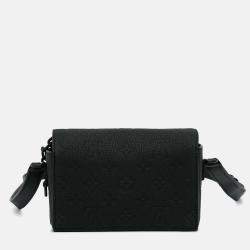 Pre Owned Louis Vuitton Steamer Wearable Wallet Black Monogram Leather Crossbody Bag