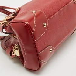Pre Owned Louis Vuitton Red Suhali Leather Le Radieux Bag