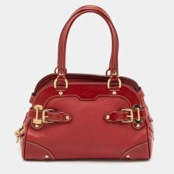 Pre Owned Louis Vuitton Red Suhali Leather Le Radieux Bag