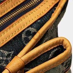 Pre Owned Louis Vuitton Blue Monogram Denim Porte Epaule Raye Cabas MM