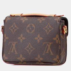 Pre Owned Louis Vuitton Brown Monogram Micro Metis