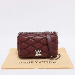 Pre Owned Louis Vuitton Bordeaux Malletage Leather GO-14 PM Bag