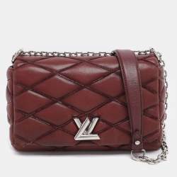 Pre Owned Louis Vuitton Bordeaux Malletage Leather GO-14 PM Bag