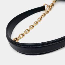 Pre Owned Louis Vuitton Black Leather New Wave Chain Shoulder Bag PM