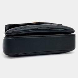 Pre Owned Louis Vuitton Black Leather New Wave Chain Shoulder Bag PM