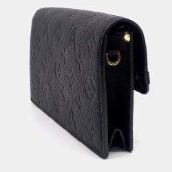 Pre Owned Louis Vuitton Black Leather Empreinte Bavin Chain Wallet