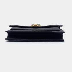 Pre Owned Louis Vuitton Black Leather Empreinte Bavin Chain Wallet