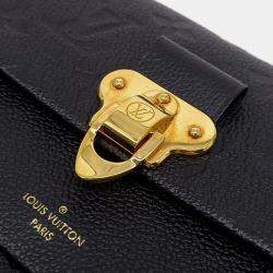 Pre Owned Louis Vuitton Black Leather Empreinte Bavin Chain Wallet