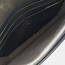Pre Owned Louis Vuitton Black Leather Empreinte Bavin Chain Wallet