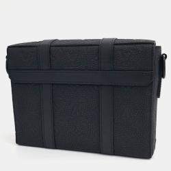 Pre Owned Louis Vuitton Black Leather Trunk Messenger Bag
