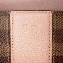 Pre Owned Louis Vuitton Brown Pink Damier Ebene Cuir Taurillon Wight
