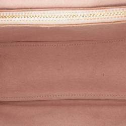 Pre Owned Louis Vuitton Brown Pink Damier Ebene Cuir Taurillon Wight