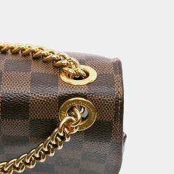 Pre Owned Louis Vuitton Brown Pink Damier Ebene Cuir Taurillon Wight