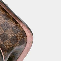 Pre Owned Louis Vuitton Brown Pink Damier Ebene Cuir Taurillon Wight