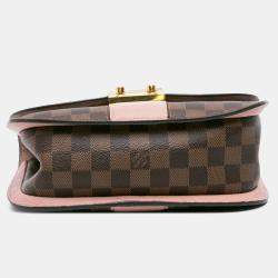 Pre Owned Louis Vuitton Brown Pink Damier Ebene Cuir Taurillon Wight