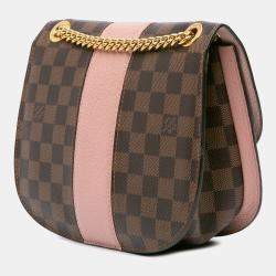 Pre Owned Louis Vuitton Brown Pink Damier Ebene Cuir Taurillon Wight