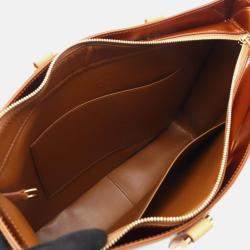 Pre Owned Louis Vuitton Columbus Shoulder Tote Bag Vernis Leather Bronze