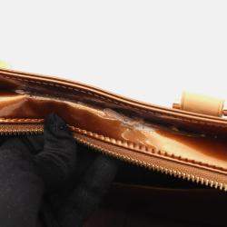 Pre Owned Louis Vuitton Columbus Shoulder Tote Bag Vernis Leather Bronze