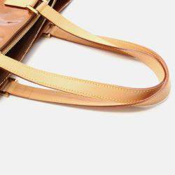 Pre Owned Louis Vuitton Columbus Shoulder Tote Bag Vernis Leather Bronze