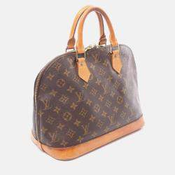 Pre Owned Louis Vuitton Alma PM Handbag  Monogram Canvas Leather Brown