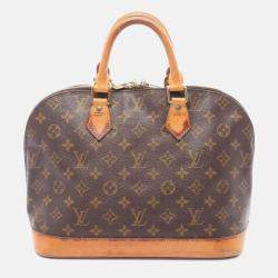 Pre Owned Louis Vuitton Alma PM Handbag  Monogram Canvas Leather Brown