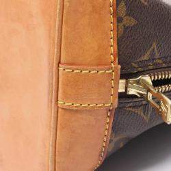 Pre Owned Louis Vuitton Alma PM Handbag  Monogram Canvas Leather Brown