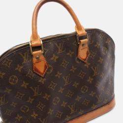 Pre Owned Louis Vuitton Alma PM Handbag  Monogram Canvas Leather Brown