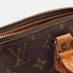 Pre Owned Louis Vuitton Alma PM Handbag  Monogram Canvas Leather Brown