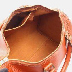 Pre Owned Louis Vuitton Speedy 35 Handbag  Epi Leather Brown Kenyan Fawn