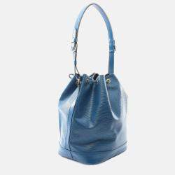 Pre Owned Louis Vuitton Noe Drawstring Shoulder Bag  Epi Leather Toledo Blue