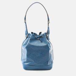 Pre Owned Louis Vuitton Noe Drawstring Shoulder Bag  Epi Leather Toledo Blue