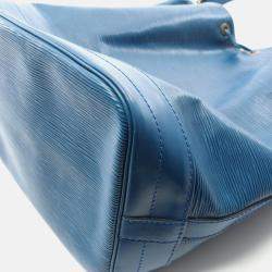 Pre Owned Louis Vuitton Noe Drawstring Shoulder Bag  Epi Leather Toledo Blue