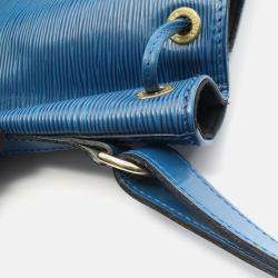 Pre Owned Louis Vuitton Noe Drawstring Shoulder Bag  Epi Leather Toledo Blue