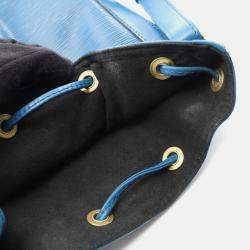 Pre Owned Louis Vuitton Noe Drawstring Shoulder Bag  Epi Leather Toledo Blue