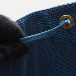 Pre Owned Louis Vuitton Noe Drawstring Shoulder Bag  Epi Leather Toledo Blue