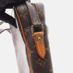 Pre Owned Louis Vuitton Danube Shoulder Crossbody Bag  Monogram Brown