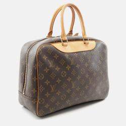 Pre Owned Louis Vuitton Deauville Bowling Vanity Handbag  Monogram Canvas