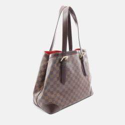 Pre Owned Louis Vuitton Hampstead Mm Shoulder Tote Bag  Damier Ebene