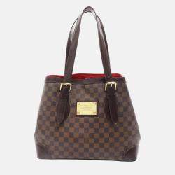 Pre Owned Louis Vuitton Hampstead Mm Shoulder Tote Bag  Damier Ebene