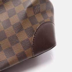 Pre Owned Louis Vuitton Hampstead Mm Shoulder Tote Bag  Damier Ebene