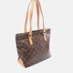 Pre Owned Louis Vuitton Cabas Piano Shoulder Tote Bag  Monogram Brown Canvas