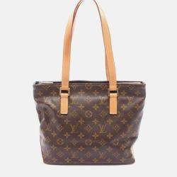 Pre Owned Louis Vuitton Cabas Piano Shoulder Tote Bag  Monogram Brown Canvas
