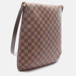 Pre Owned Louis Vuitton Musette Shoulder Bag  Damier Canvas Brown Ebene