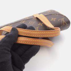 Pre Owned Louis Vuitton Sonatine Handbag  Monogram Canvas Leather Brown