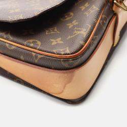 Pre Owned Louis Vuitton Cartouchiere GM Crossbody Shoulder Bag  Monogram Brown