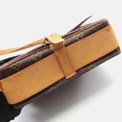 Pre Owned Louis Vuitton Cartouchiere GM Crossbody Shoulder Bag  Monogram Brown